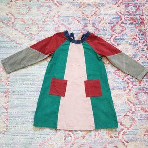 Hanna Andersson Color Block Cord Dress 110cm - 4T